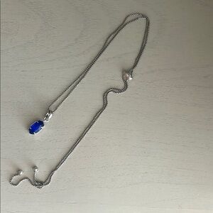 Kendra Scott Silver Necklace with Blue Accents